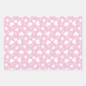 Kleine Schattigee Witte & Roze Harten Valentijnsda Inpakpapier Vel (Voorkant)