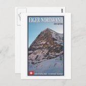 Kleine Scheidegg - De Noordmuur van de Eiger Briefkaart (Voorkant / Achterkant)