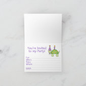 Kleine Schildpad 1e Verjaardag Fill-in uitnodiging (Binnen)