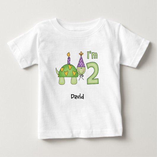 Kleine Schildpad 2e Verjaardag Baby T-shirt (Voorkant)