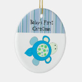 Kleine Schildpad Baby's Eerste Kerstmis Keramisch Ornament (Rechts)
