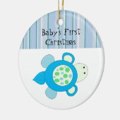 Kleine Schildpad Baby's Eerste Kerstmis Keramisch Ornament (Links)