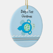 Kleine Schildpad Baby's Eerste Kerstmis Keramisch Ornament (Rechts)
