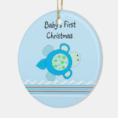 Kleine Schildpad Baby's Eerste Kerstmis Keramisch Ornament (Links)