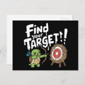 Kleine schildpad die een pijl en boog richt briefkaart (Voorkant / Achterkant)