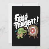 Kleine schildpad die een pijl en boog richt feestdagenkaart (Voorkant)