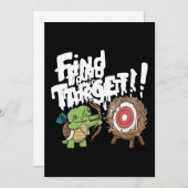 Kleine schildpad die een pijl en boog richt feestdagenkaart (Voorkant / Achterkant)