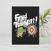 Kleine schildpad die een pijl en boog richt feestdagenkaart (Staand voorkant)