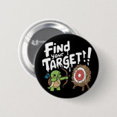 Kleine schildpad die een pijl en boog richt ronde button 5,7 cm (Voorkant /achterkant)