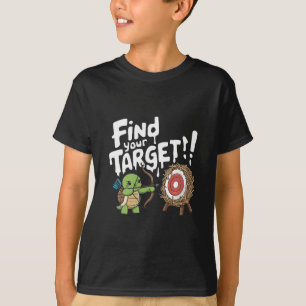 Kleine schildpad die een pijl en boog richt t-shirt