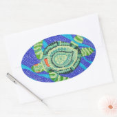 Kleine schildpad met veel Spots Ovale Sticker (Envelop)