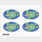 Kleine schildpad met veel Spots Ovale Sticker (Vel)