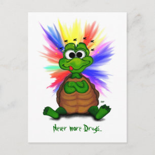 Kleine schildpad, nooit meer drugs. briefkaart