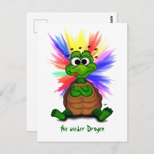 Kleine schildpad, nooit meer drugs. briefkaart (Voorkant / Achterkant)