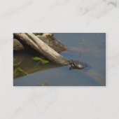 Kleine schildpad op een log visitekaartje (Achterkant)