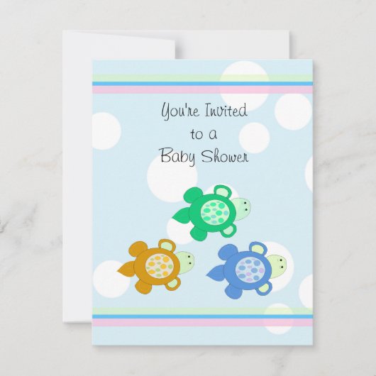 Kleine Schildpadden Baby Shower Kaart (Voorkant)