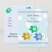 Kleine Schildpadden Baby Shower Kaart (Voorkant / Achterkant)