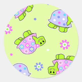 Kleine schildpadjes ronde sticker
