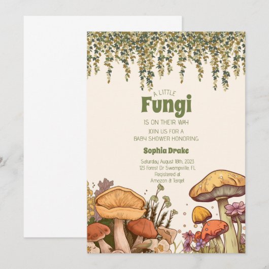 Kleine schimmels zijn op weg naar paddenstoel Baby Kaart (Voorkant / Achterkant)