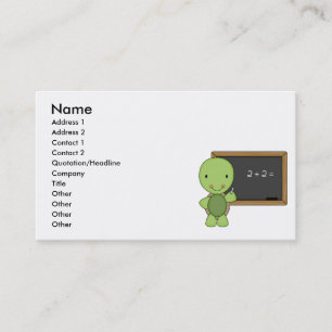 kleine schoolbord schildpad visitekaartje