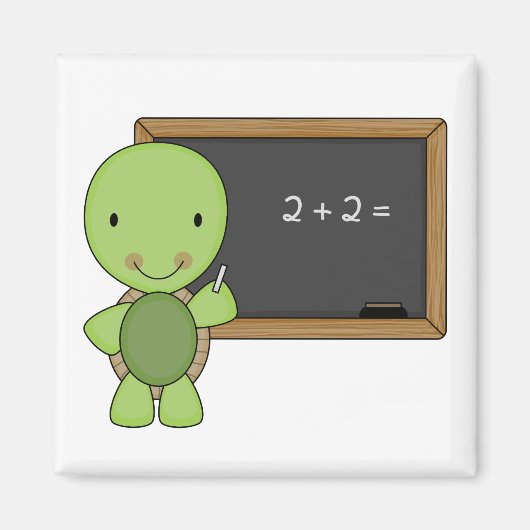 kleine schoolbordschildpad magneet (Voorkant)