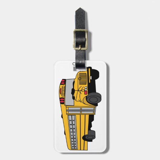 Kleine schoolbus bagagelabel (Voorkant verticaal)