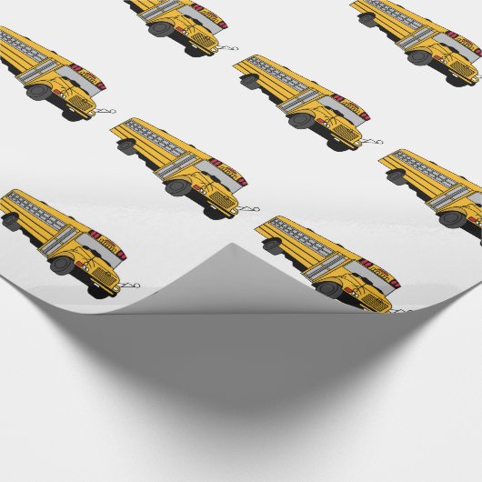 Kleine schoolbus cadeaupapier (Hoek)
