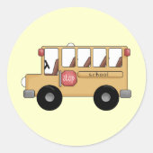 Kleine schoolbus ronde sticker (Voorkant)