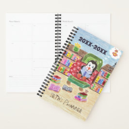 Kleine schoolplanner voor kinderen met pinguïn planner