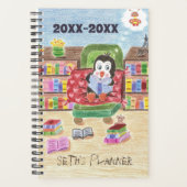 Kleine schoolplanner voor kinderen met pinguïn planner (Voorkant)