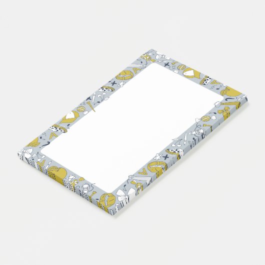 Kleine schoolspullen op de post-it® notes (Schuin)