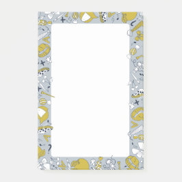 Kleine schoolspullen op de  post-it® notes