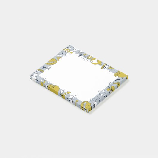 Kleine schoolspullen op humor post-it® notes (Schuin)