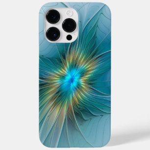Kleine schoonheid moderne blauwe gouden fractale k Case-Mate iPhone 14 pro max hoesje