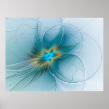 Kleine schoonheid moderne blauwe gouden fractale k