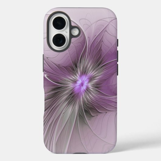 Kleine schoonheid moderne mauve grijze fractal kun Case-Mate iPhone case (Achterkant)