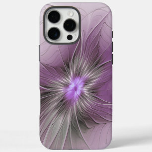 Kleine schoonheid moderne mauve grijze fractal kun iPhone 16 pro max hoesje
