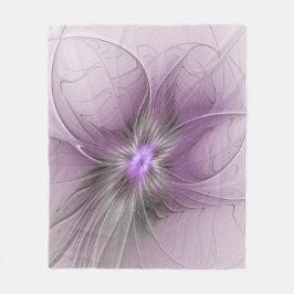 Kleine schoonheid moderne mauve grijze fractal kun fleece deken