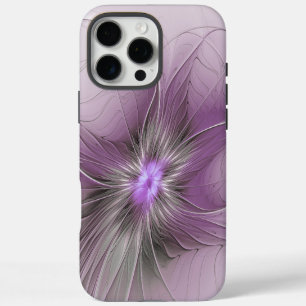 Kleine schoonheid moderne mauve grijze fractal kun iPhone 16 pro max hoesje