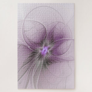 Kleine schoonheid moderne mauve grijze fractal kun legpuzzel