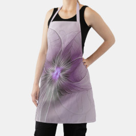 Kleine schoonheid moderne mauve grijze fractal kun schort