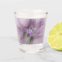 Kleine schoonheid moderne mauve grijze fractal kun shot glas
