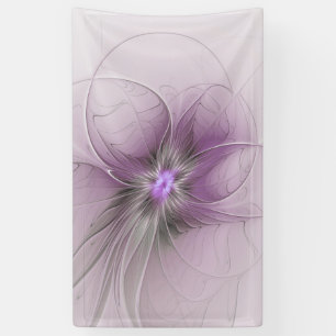 Kleine schoonheid moderne mauve grijze fractal kun spandoek