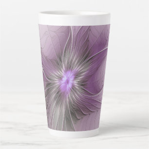 Kleine schoonheid moderne mauve grijze fractale ku latte mok