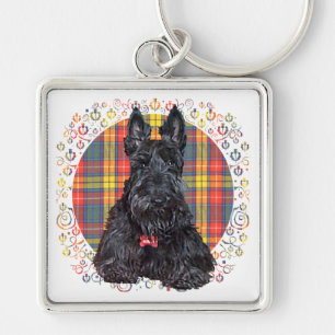 Kleine Schotse Tartan Scottie Hond Sleutelhanger