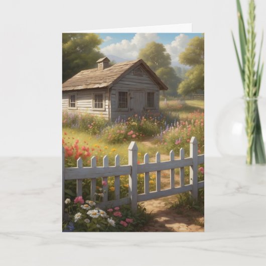 Kleine schuur in het land leeg kaart (Voorkant)