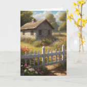 Kleine schuur in het land leeg kaart (Gele Bloem)