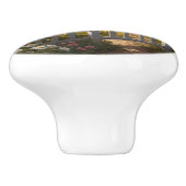 Kleine schuur op het platteland keramische knop (Zijkant)