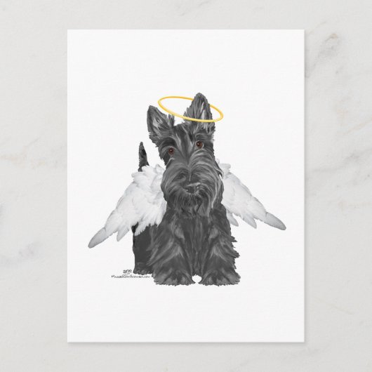 Kleine Scottie-engel Briefkaart (Voorkant)