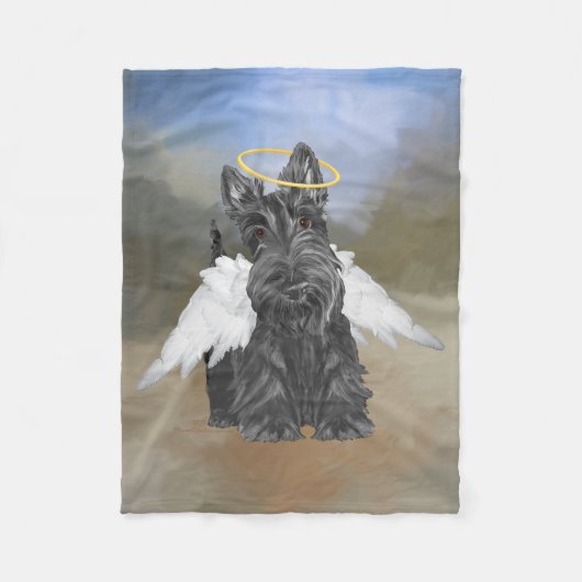 Kleine Scottie-engel Fleece Deken (Voorkant)